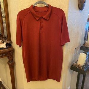 LULULEMON Men Brick Red Polo Shirt Size XL